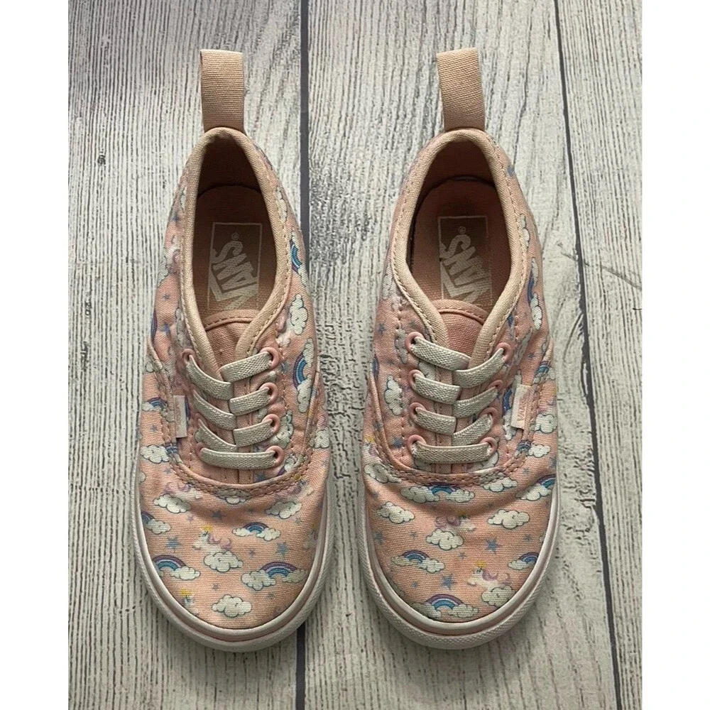 Pink Rainbows Vans Off the Wall Slip On Little Girl Toddler Shoes, Size 10